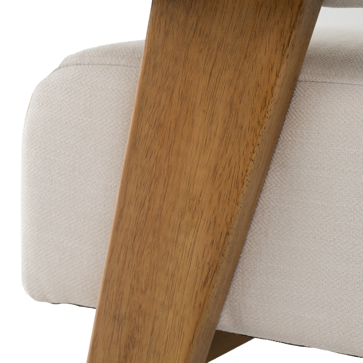 Cynthia - Modern White Fabric + Wood Loveseat by VIG Furniture - View 3