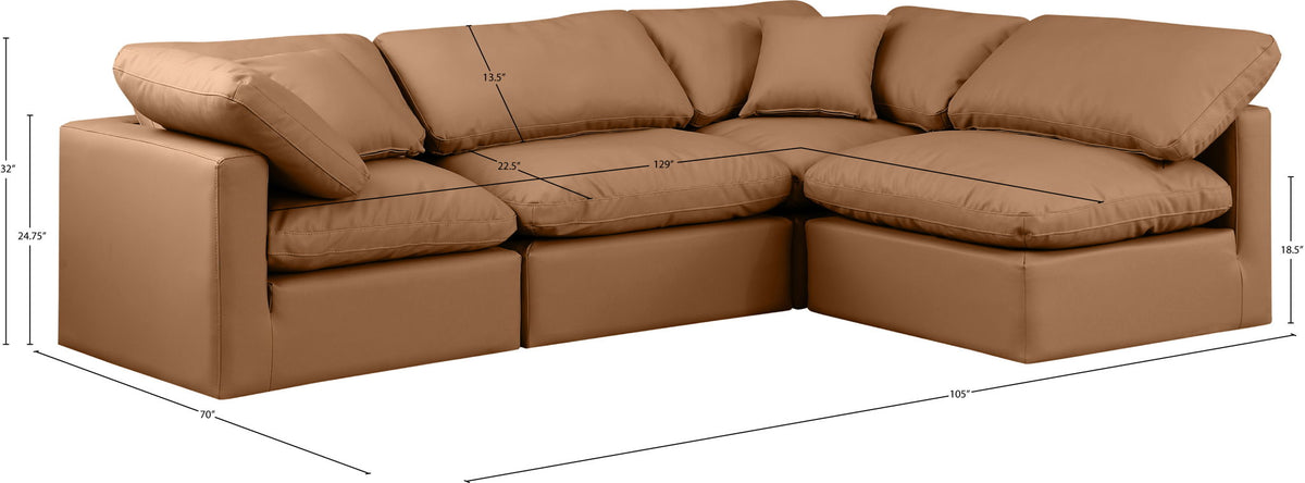 Indulge - Faux Leather 4 Piece Modular Sectional