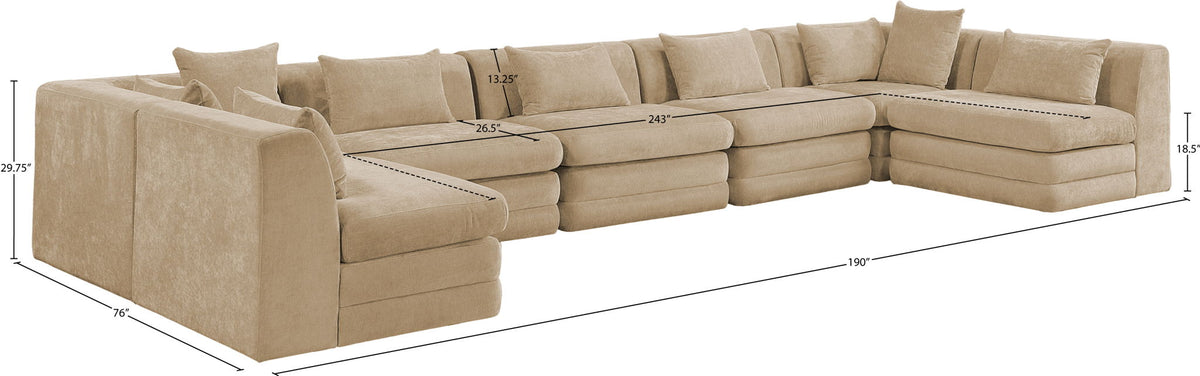 Stellar - 7 Piece Chenille Fabric Upholstered Modular Sectional