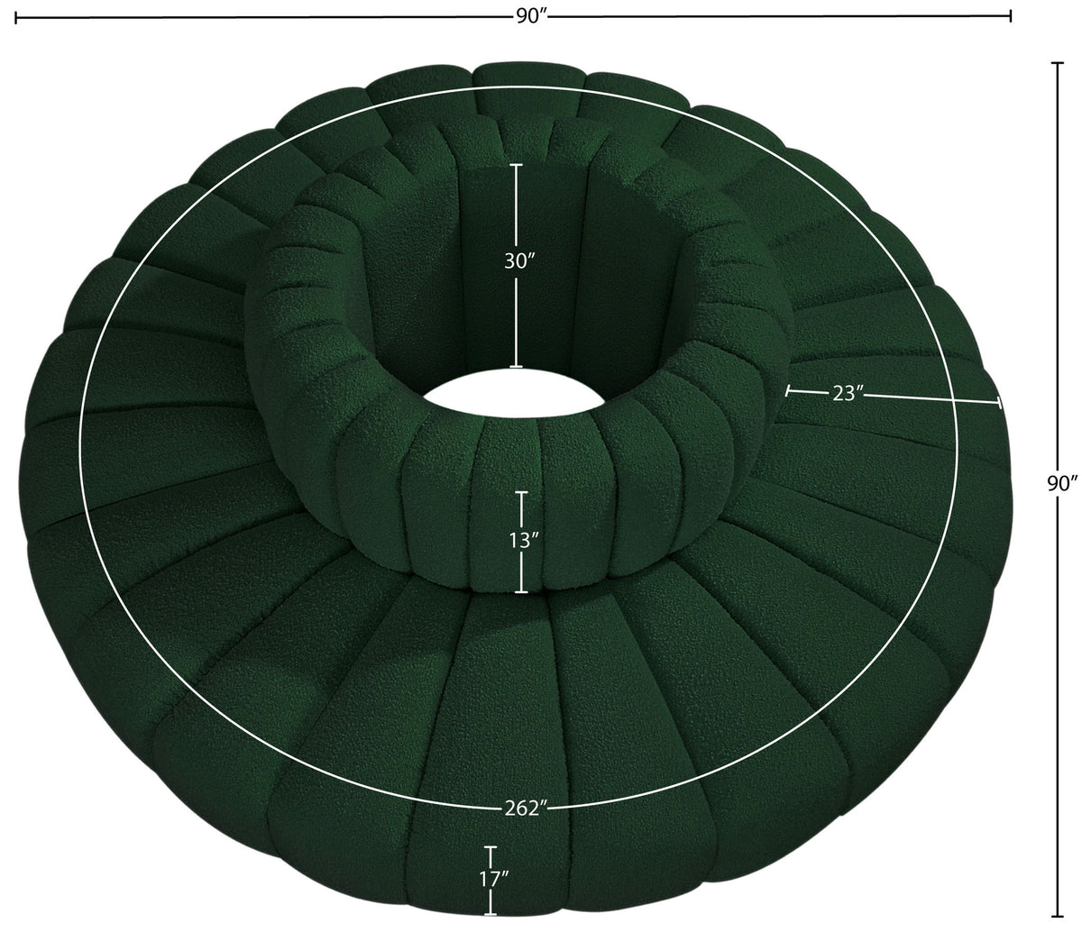 Arc - Boucle Fabric 8 Piece Round Modular Sofa