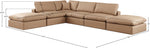Comfy - 6 Piece Faux Leather Modular Sectional - Tan