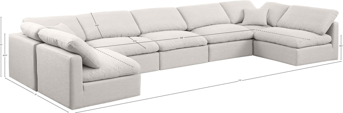 Indulge - Linen 7 Piece Modular U-Shaped Sectional