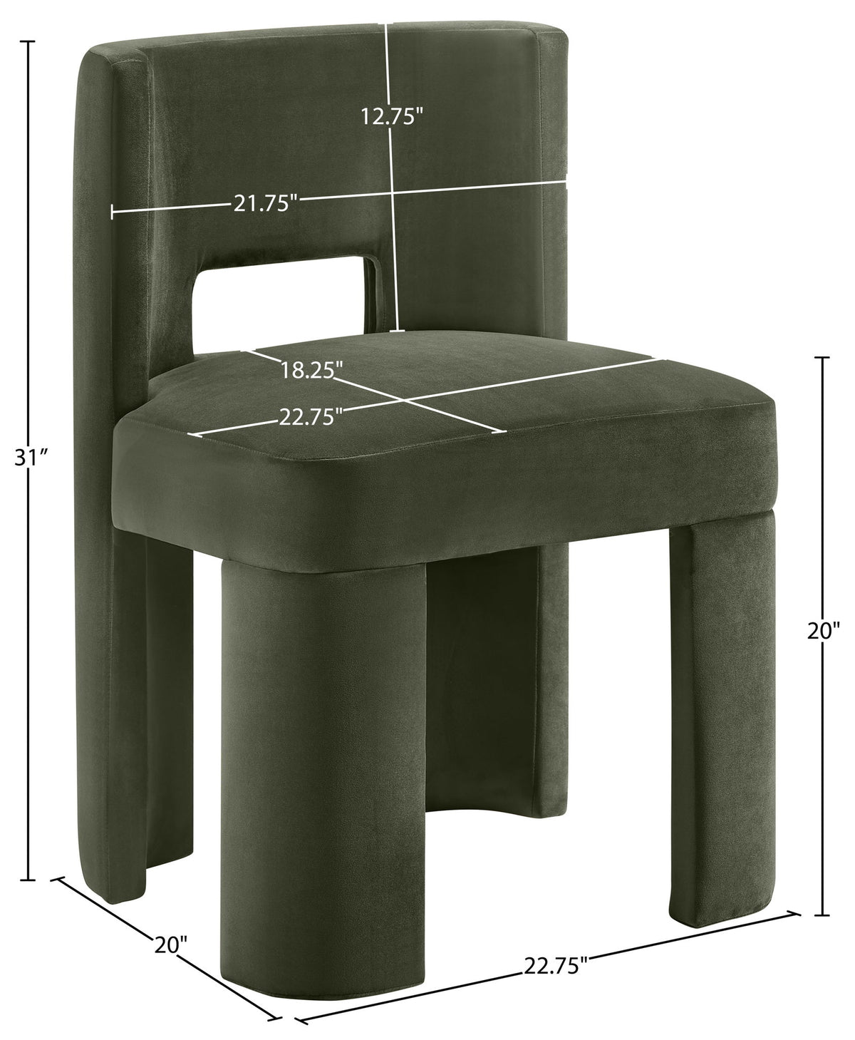 Zuno - Velvet Performance Fabric Upholstered Dining Chair (Set of 2)