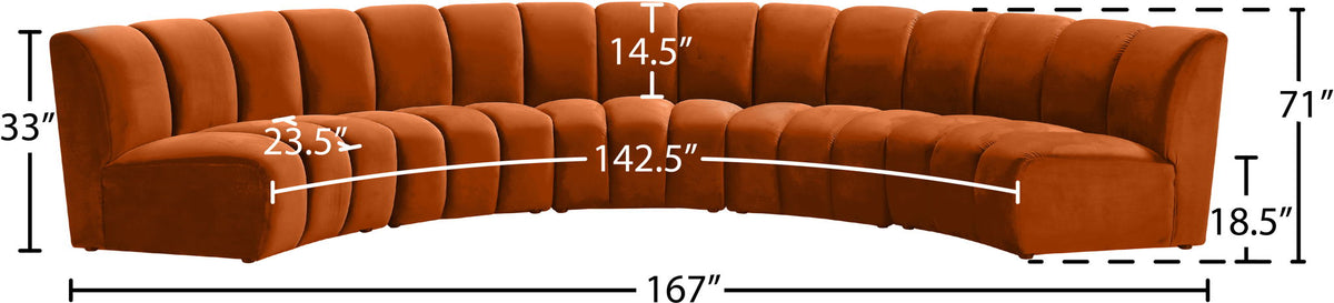 Infinity - 5 Piece Velvet Modular Sectional