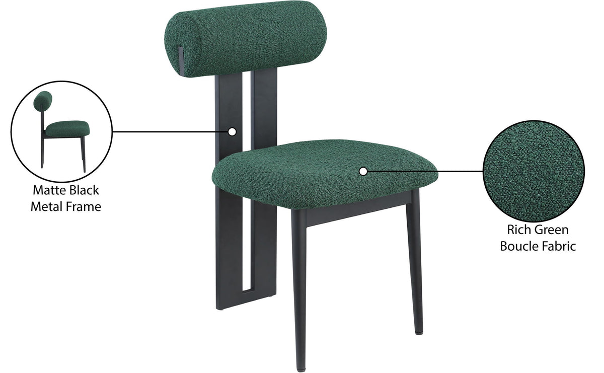 Dario - Boucle Dining Chair With Black Frame (Set of 2)