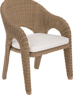 Seacrest - Olefin Water Resistant Fabric And Wicker Outdoor Patio Dining Chair