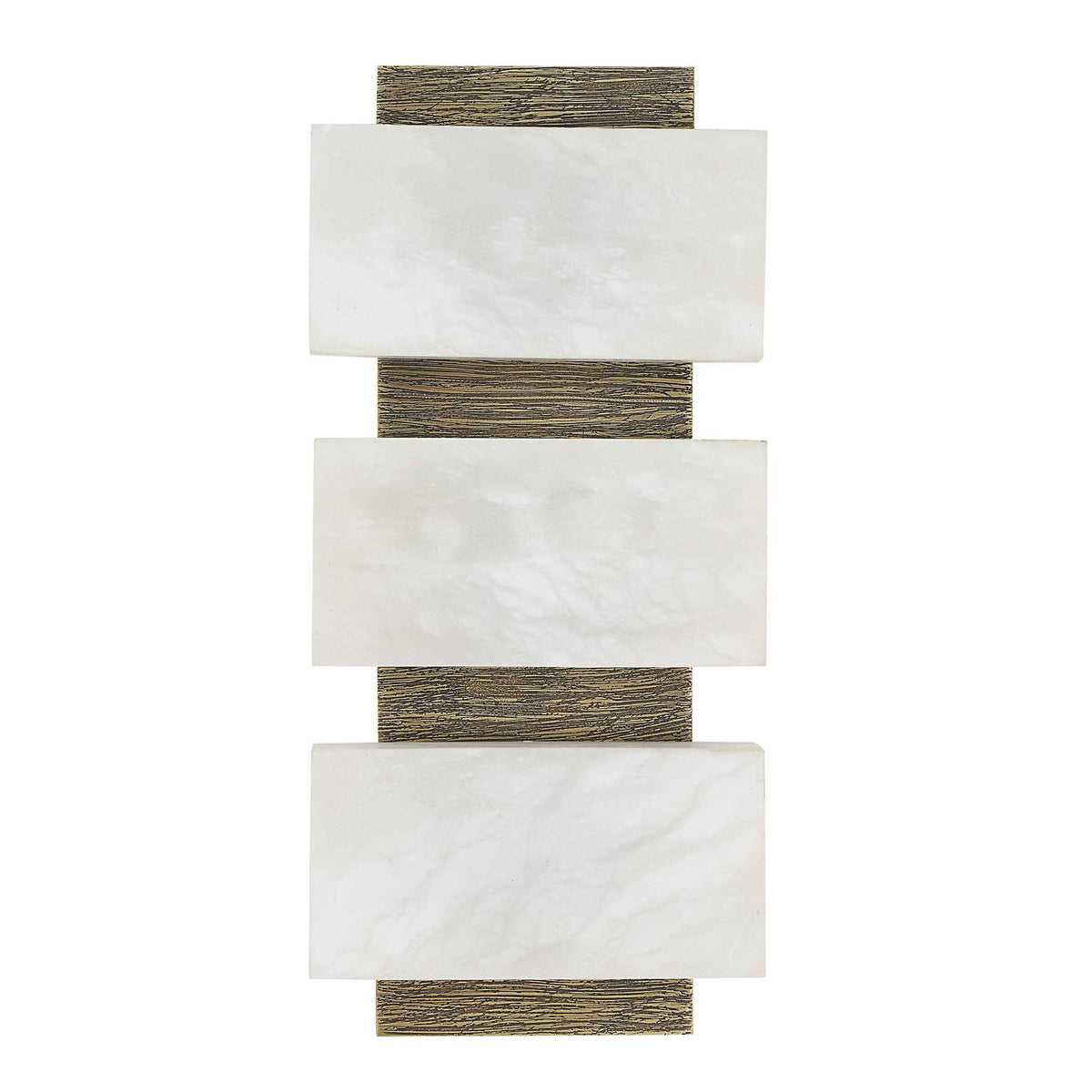 Triple Stack - Sconce - Light Antique Brass / White