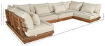 Mirella - 6 Piece Water Resistant Fabric Upholstered Outdoor Patio Modular Sectional