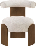 Calder - Linen Textured Fabric Upholstered Accent Chair - Painted Brown Base