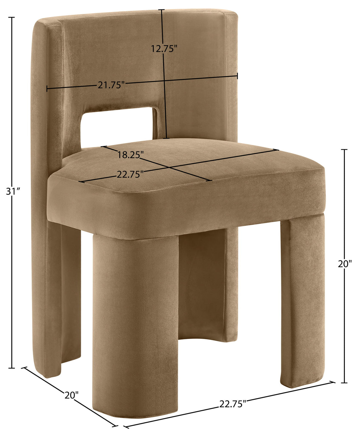 Zuno - Velvet Performance Fabric Upholstered Dining Chair (Set of 2)
