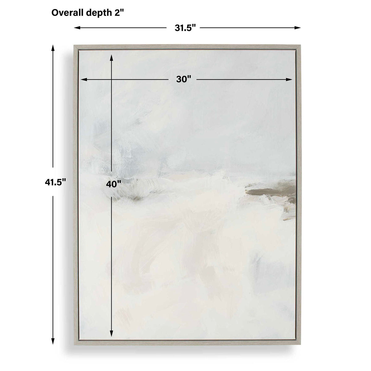 Simple Serenity - Framed Abstract Art - White / Light Blue