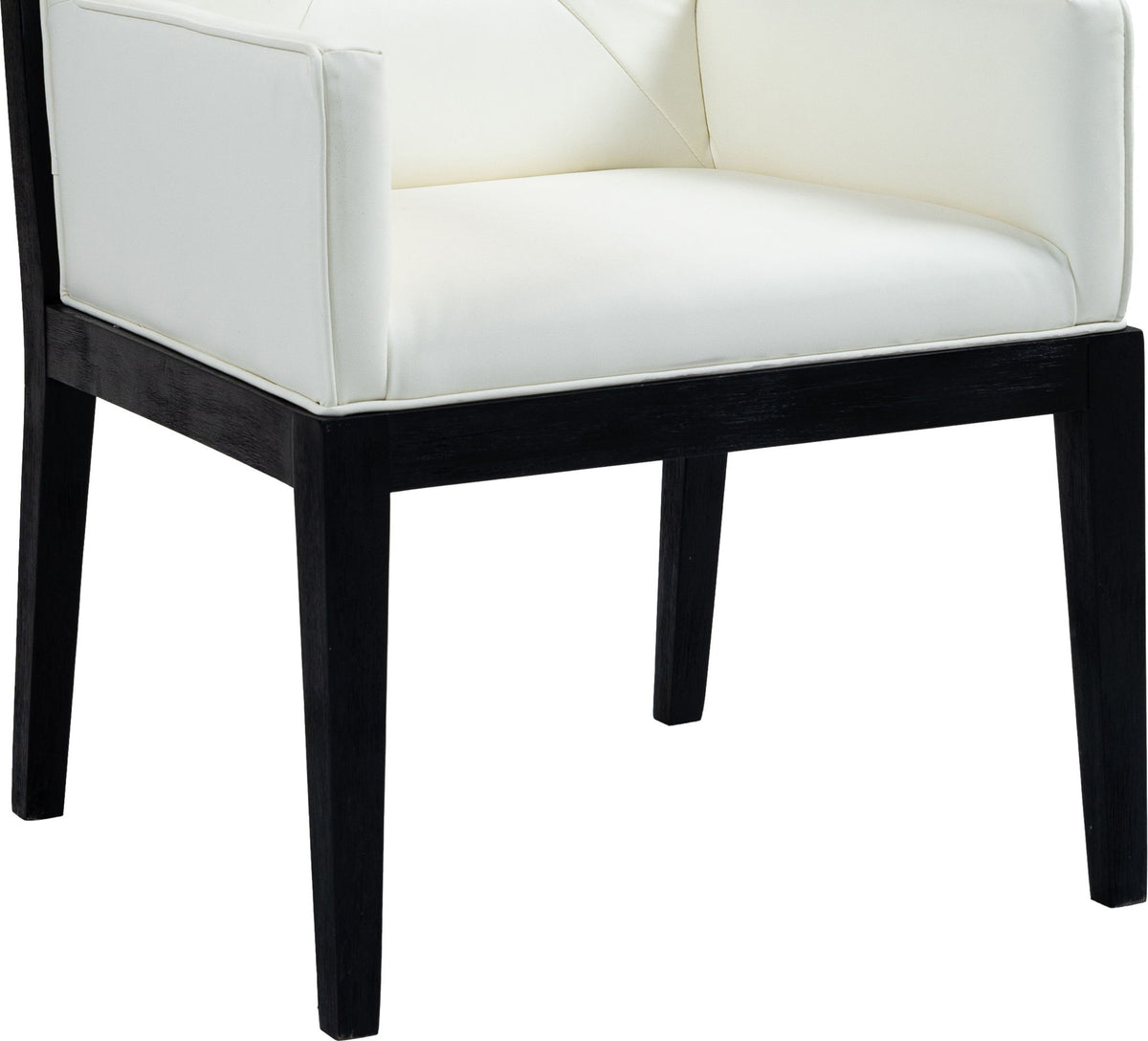 Gwendolyn - Faux Leather Dining Arm Chair With Black Frame