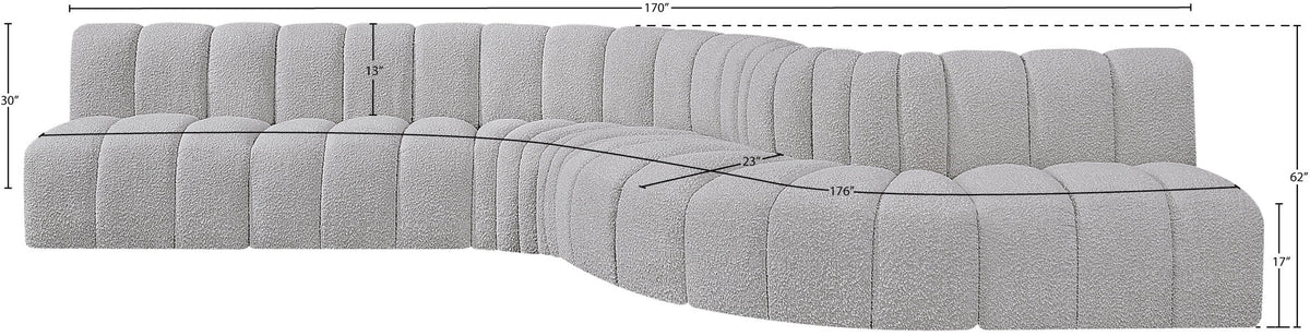 Arc - Boucle Fabric 7 Piece Modular Sofa