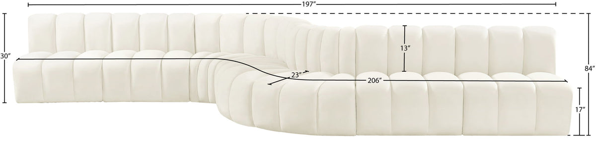 Arc - Velvet 8 Piece Curved Modular Sofa
