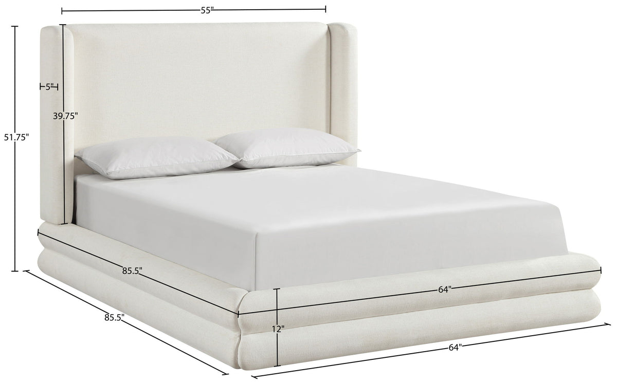 Chandra - Linen Textured Fabric Upholstered Bed