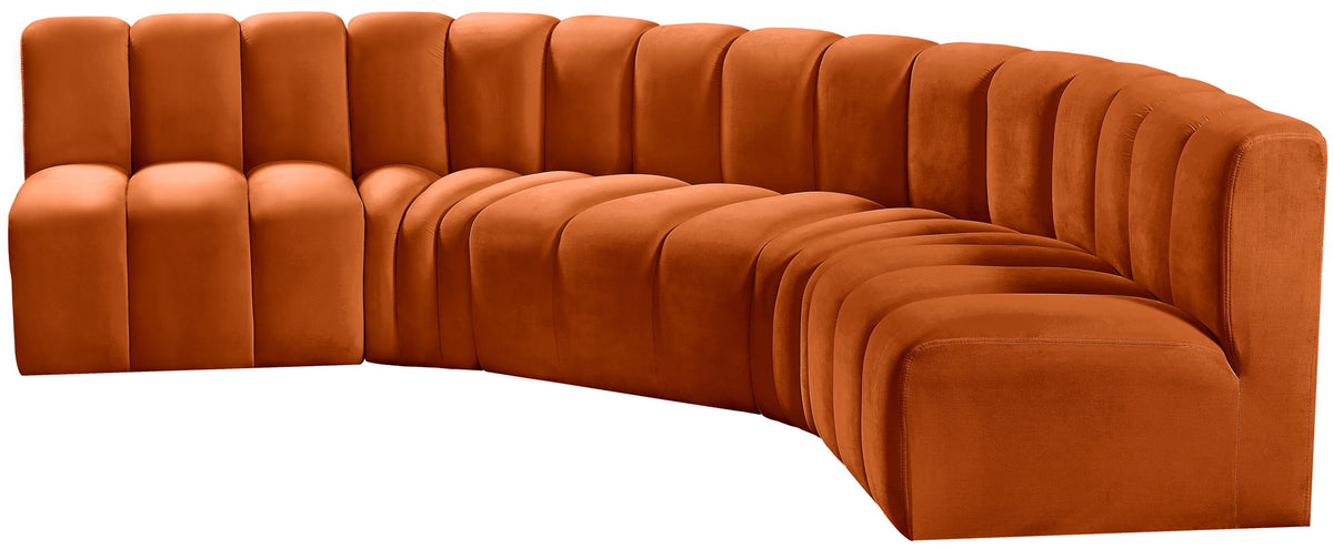 Arc - Velvet 5 Piece U-Shaped Modular Sofa