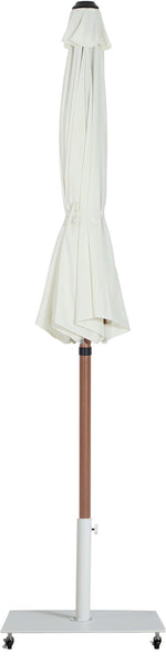 Fiji - Aluminum Patio Umbrella With Square White And Teak Base