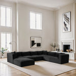 Shaggy - 7 Piece Modular U-Shaped Sectional With Ottoman