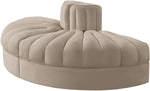 Rummi - Velvet Performance Fabric Upholstered 2 Piece  Rounded Modular Loveseat