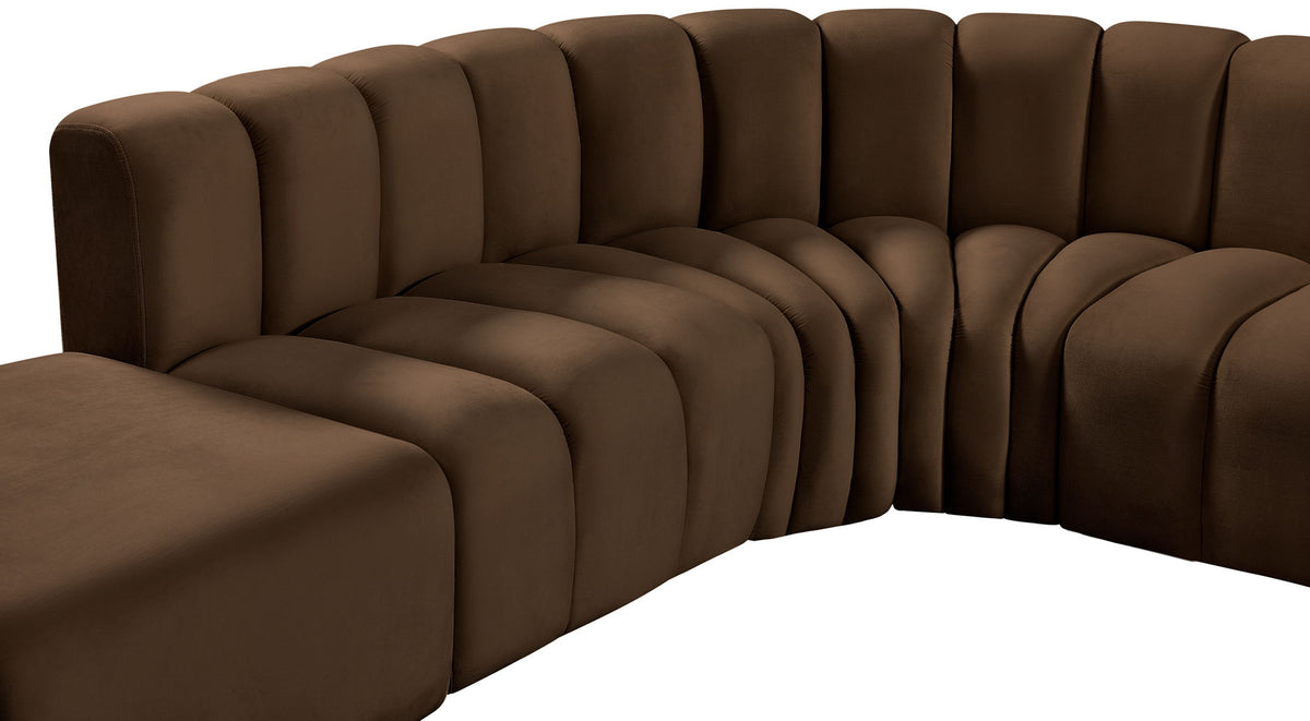 Arc - Velvet 7 Piece Corner Modular Sofa