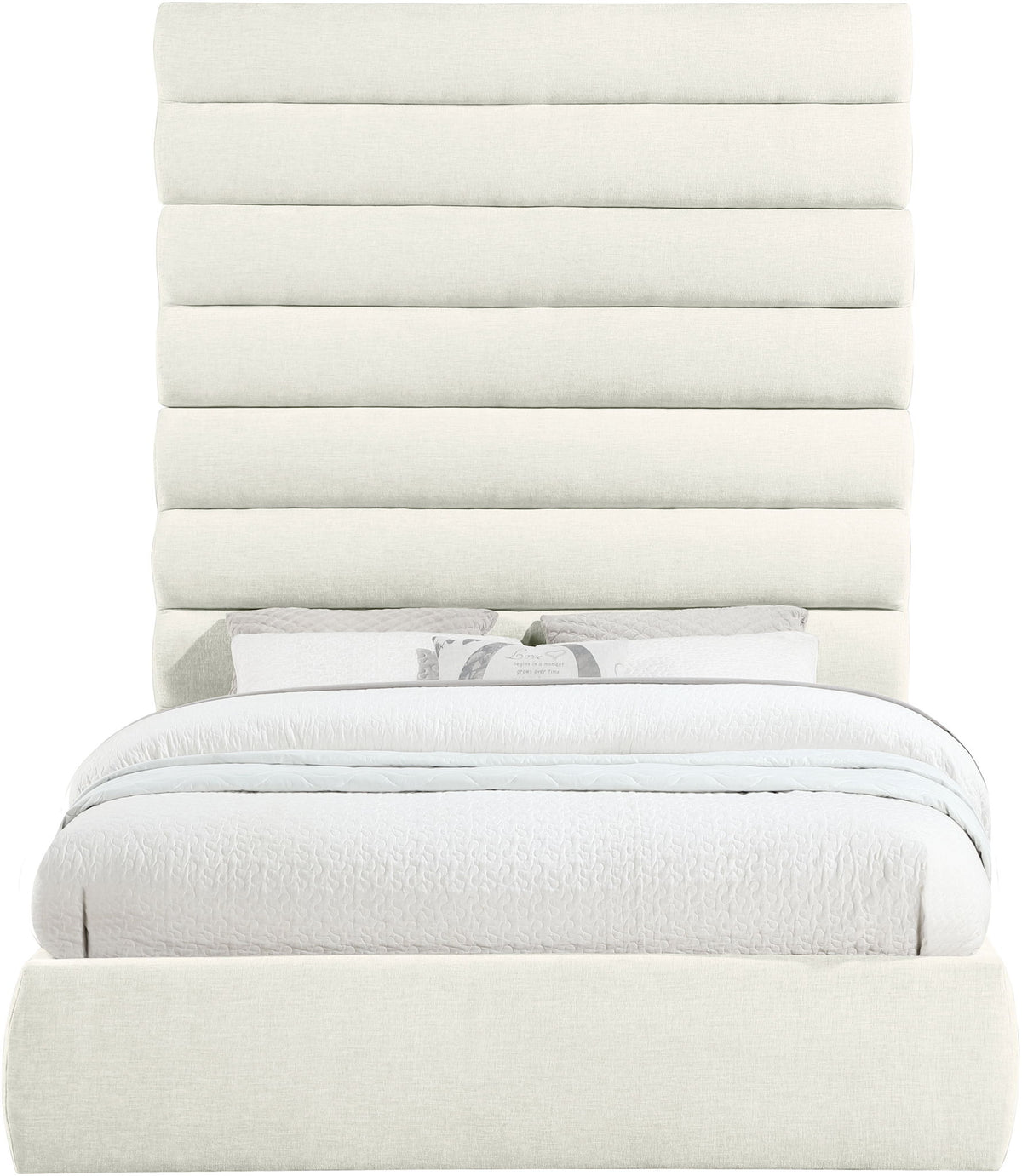 Adam - Chenille Fabric Bed With 89" Headboard