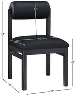 Roundhill - Faux Leather Dining Chair (Set of 2) - Black Frame
