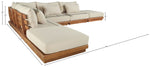 Mirella - 6 Piece Water Resistant Fabric Upholstered Outdoor Patio Modular Sectional