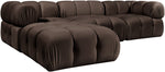 Orin - Velvet 4 Piece Modular Sectional With Chaise