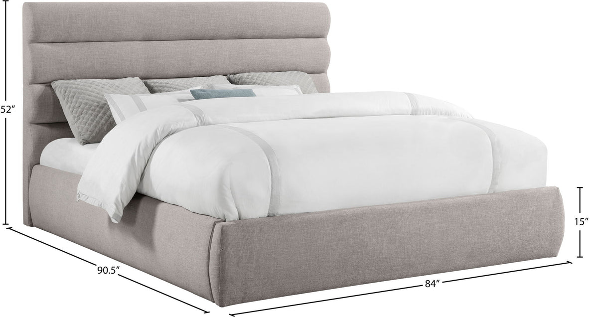 Adam - Linen Fabric Bed With 52" Headboard