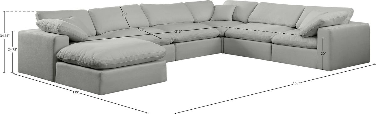 Comfy - 7 Piece Linen Modular Sectional With Chaise