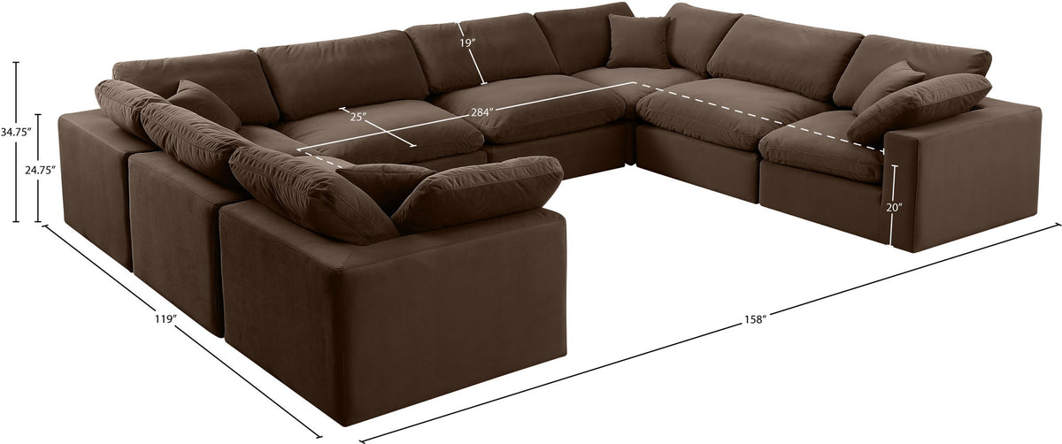 Comfy - 8 Piece Velvet Modular Sectional