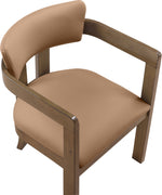 Lavrin - Vegan Leather Upholstered Dining Arm Chair (Set of 2) - Walnut Base