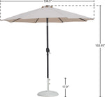 Fiji - Aluminum Patio Umbrella With Round White And Black Base
