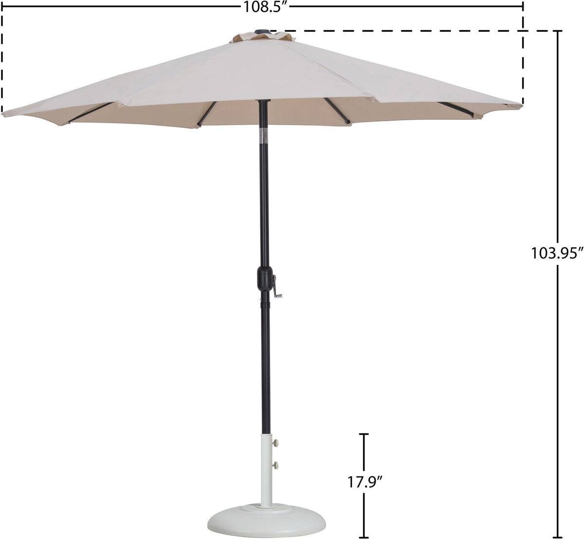 Fiji - Aluminum Patio Umbrella With Round White And Black Base
