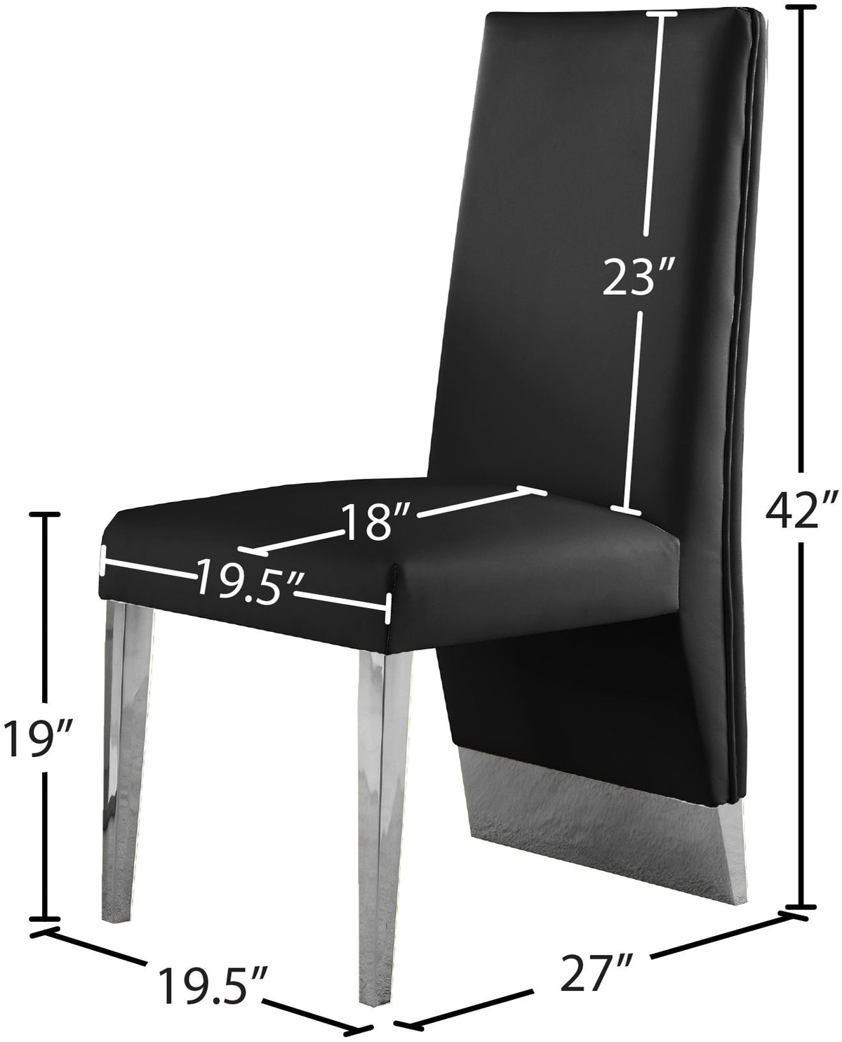 Porsha - Dining Chair (Set of 2) - Chrome Base