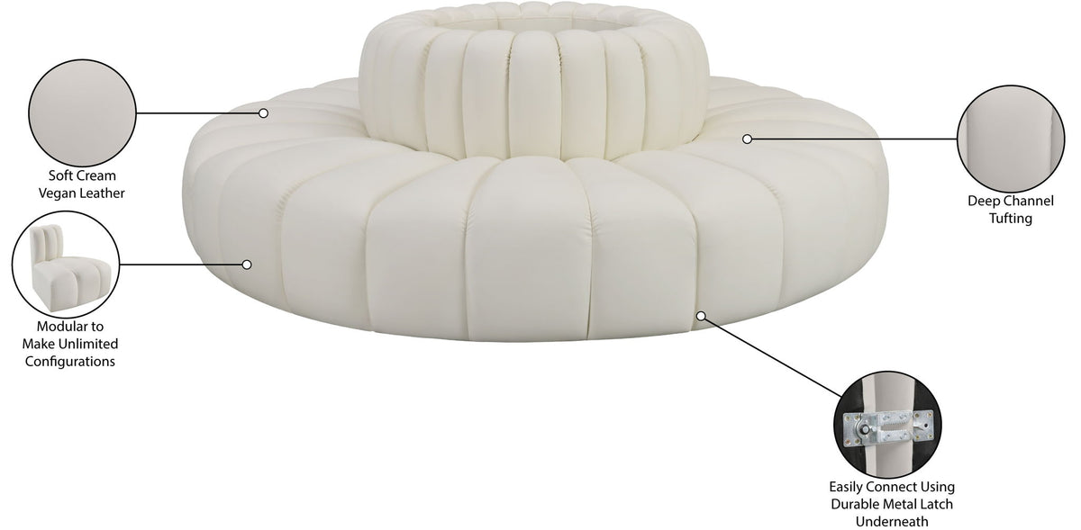 Arc - Faux Leather 8 Piece Round Modular Sofa