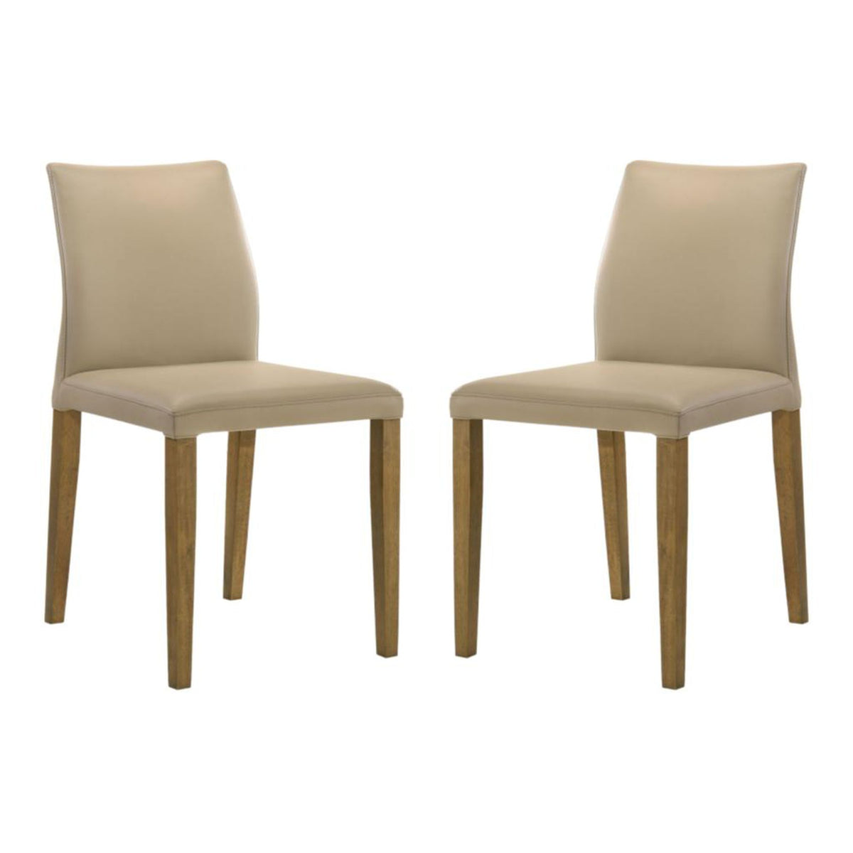 Elyza - Full Back Top Grain Leather Upholstered Wood Dining Chairs (Set of 2)