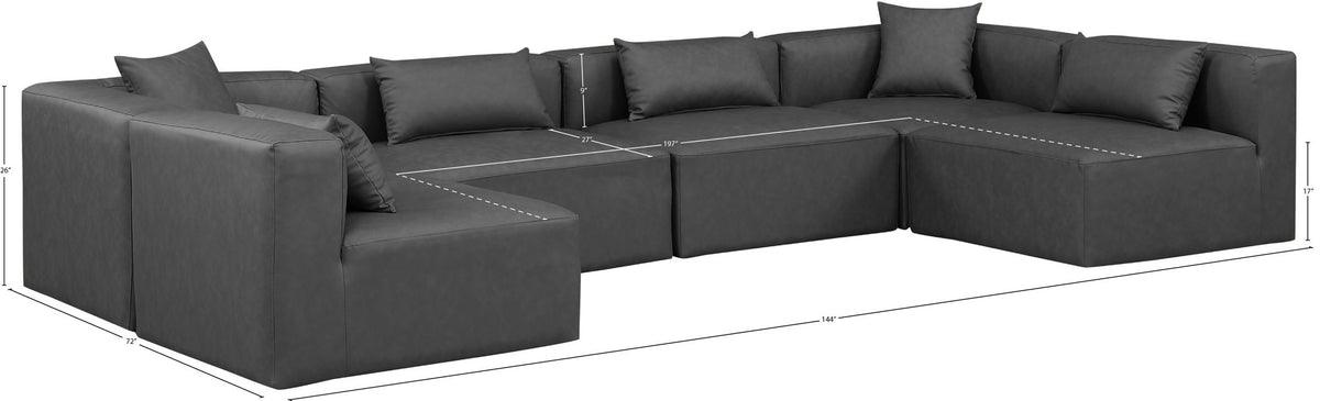 Cube - 6 Piece Modular Armless Sectional