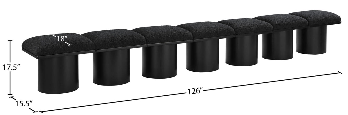 Pavilion - 7 Piece Modular Bench With Black Base