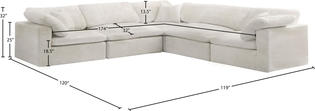 Cozy - 5 Piece Modular Corner Sectional