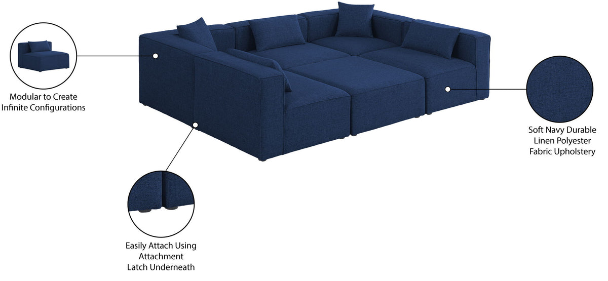 Cube - Linen 6 Piece Modular Sectional