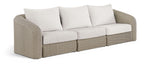 Seacrest - Olefin Water Resistant Fabric And Wicker 3 Piece Outdoor Patio Modular Sofa