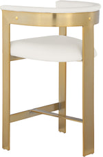Romeo - Faux Leather Counter Stool With Gold Base (Set of 2)