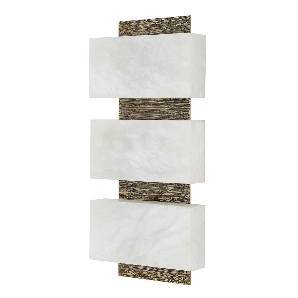 Triple Stack - Sconce - Light Antique Brass / White
