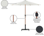 Fiji - Aluminum Patio Umbrella With Square Black And Teak Base