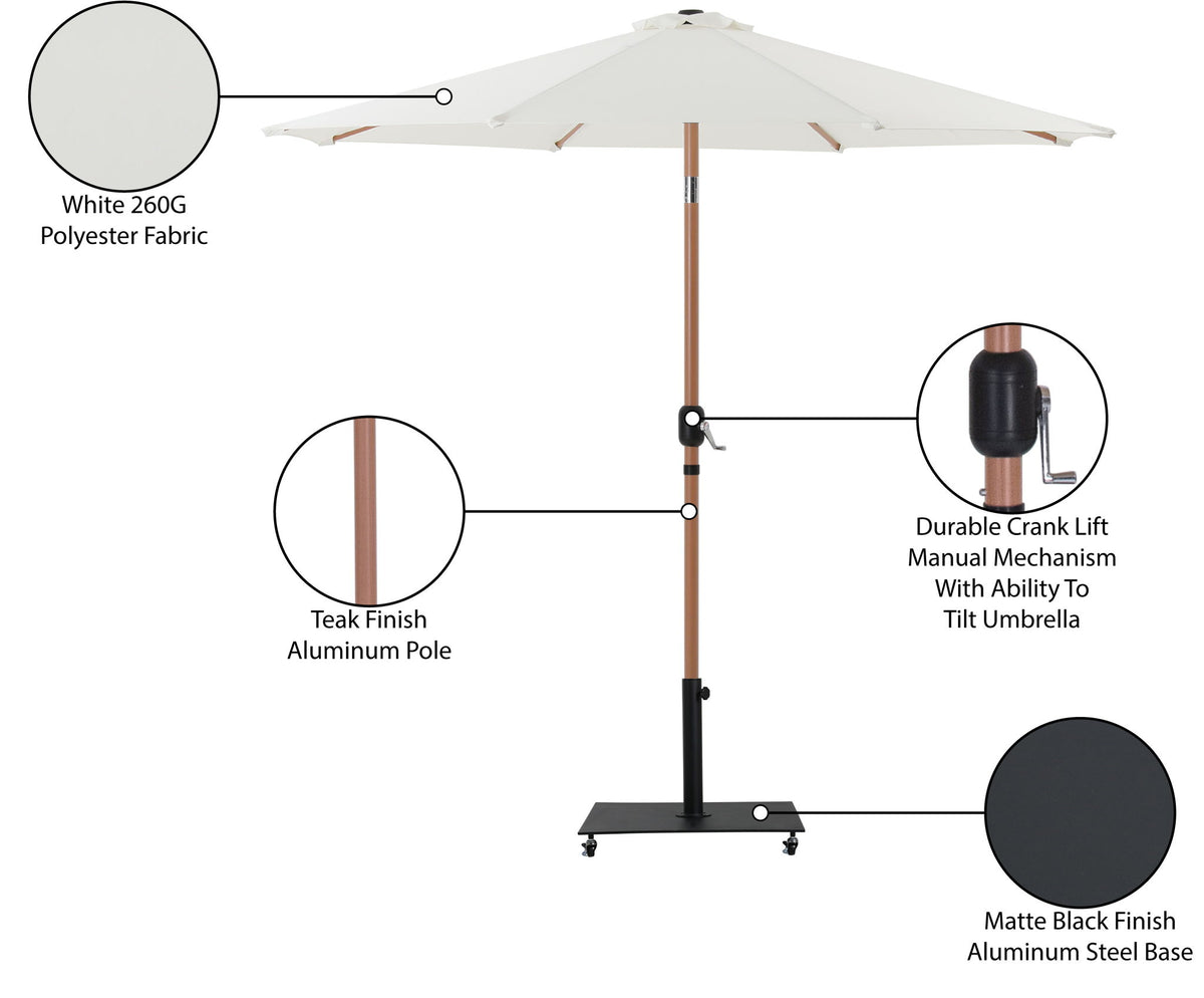 Fiji - Aluminum Patio Umbrella With Square Black And Teak Base