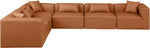Cube - 6 Piece Modular Corner Sectional - Cognac