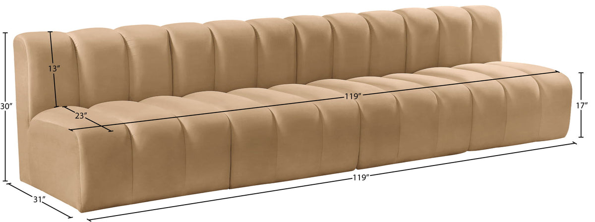 Arc - Velvet 4 Seats Modular Sofa
