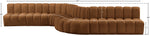 Arc - Velvet 8 Piece Curved Modular Sofa - Saddle