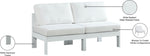 Nizuc - Outdoor Patio 2 Seat Armless Modular Sofa With White Frame